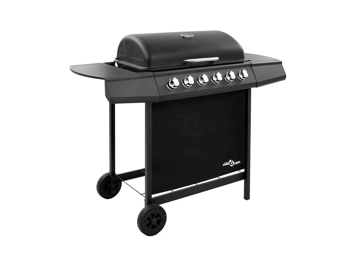 Barbacoa de gas VidaXL 12000W 6 fogones con tapa protectora negro