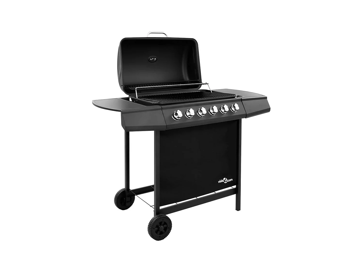 Barbacoa de gas VidaXL 12000W 6 fogones con tapa protectora negro