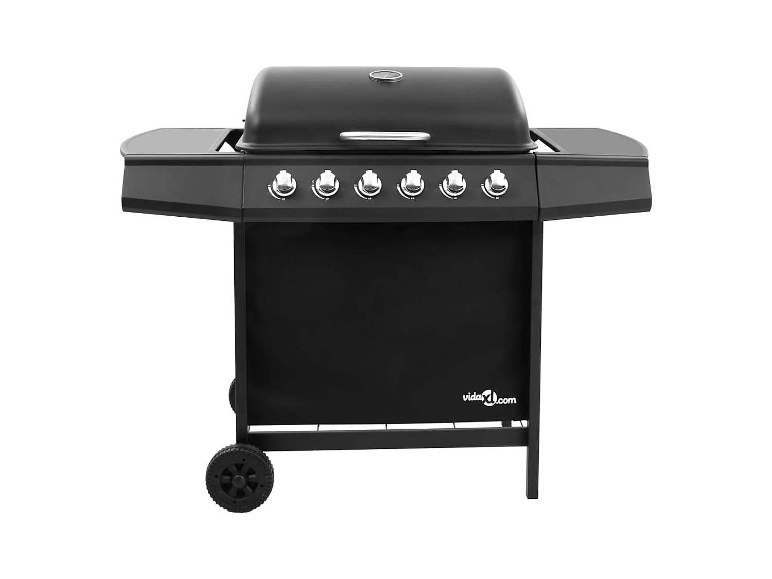 Barbacoa de gas VidaXL 12000W 6 fogones con tapa protectora negro