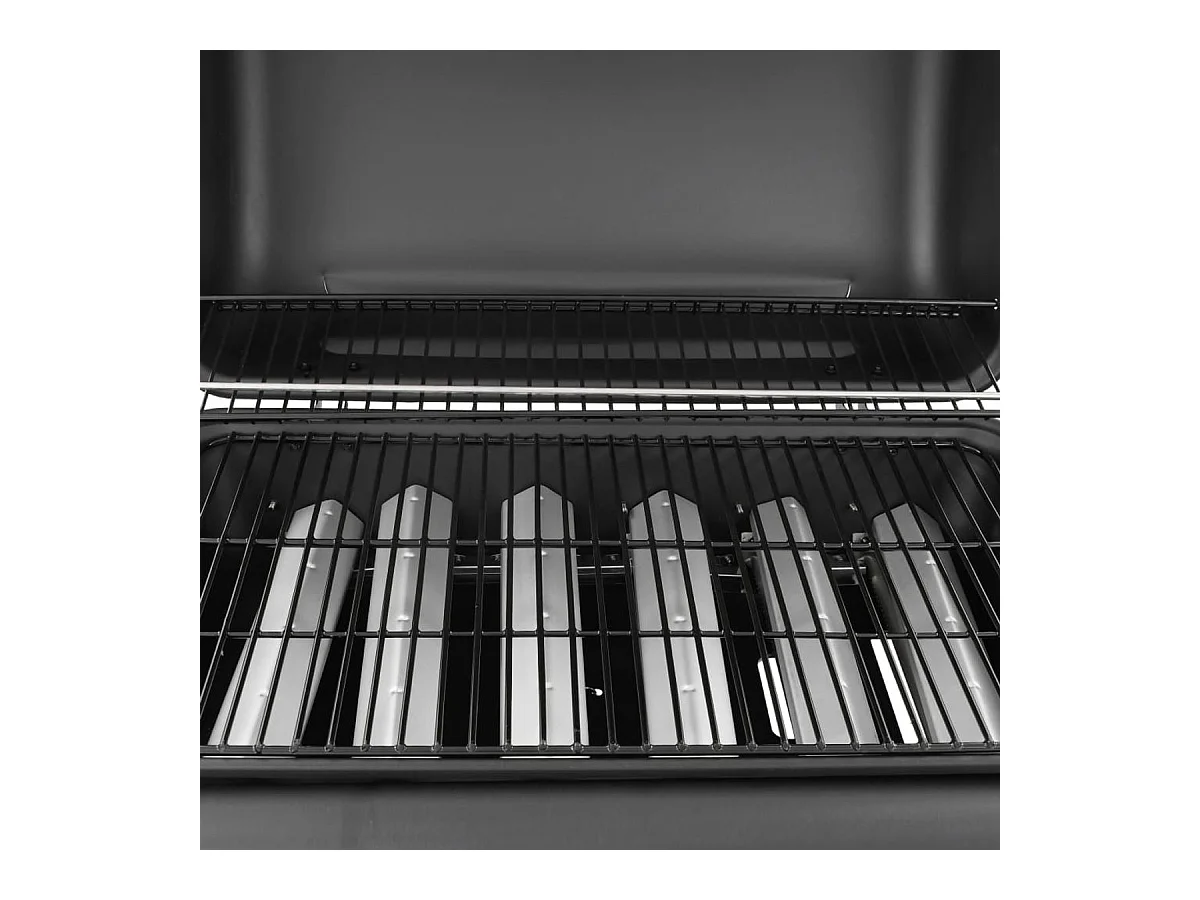 Barbacoa de gas VidaXL 12000W 6 fogones con tapa protectora negro