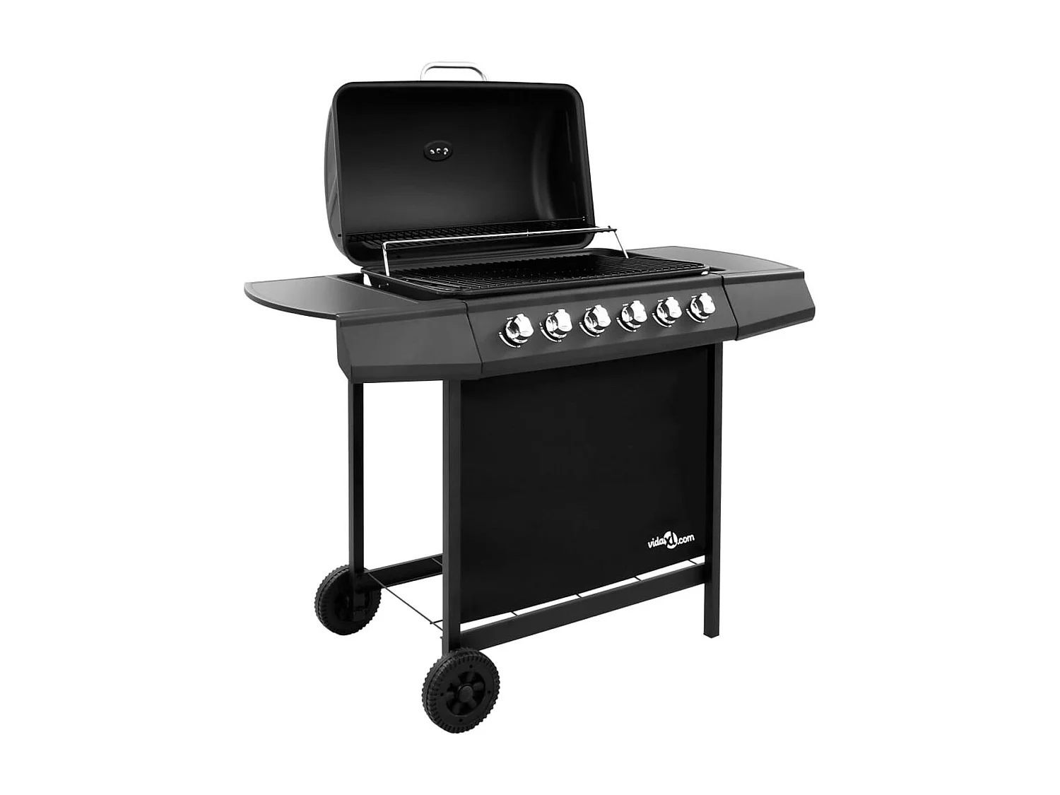 Barbacoa de gas VidaXL 12000W 6 fogones con tapa protectora negro