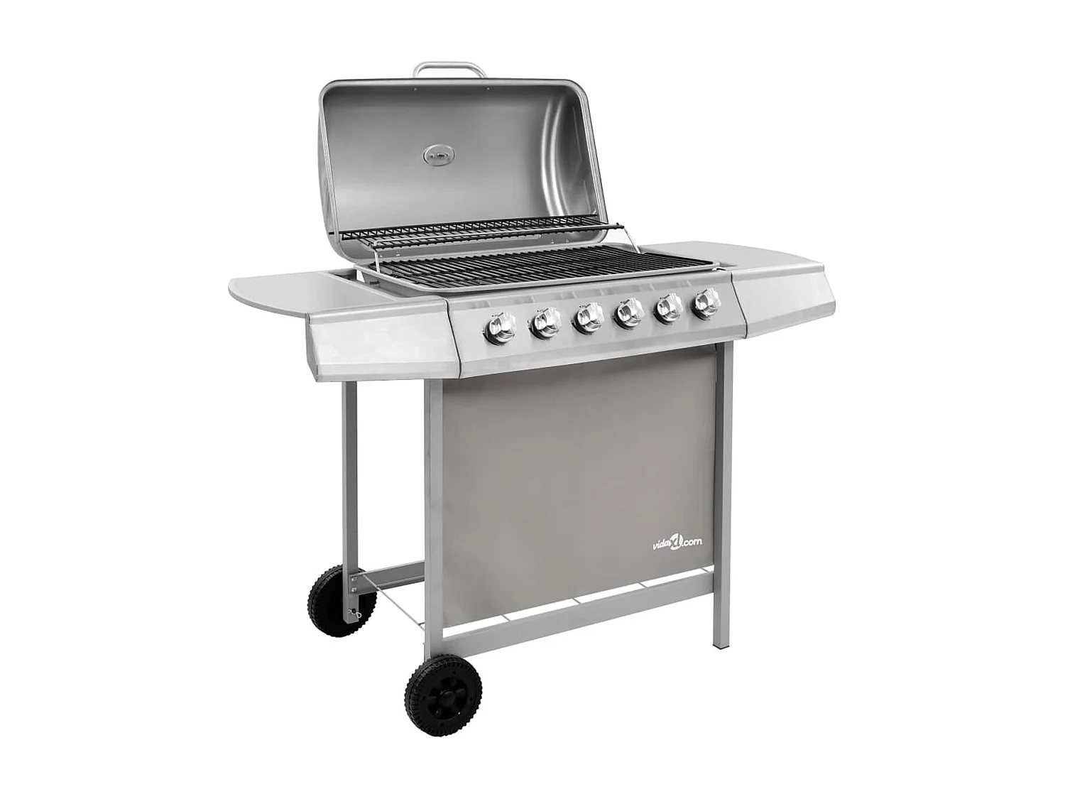 Barbacoa de gas VidaXL 12000W 6 fogones con tapa protectora plata