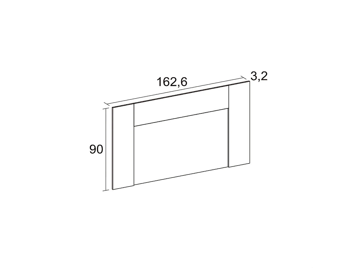 Cabecero Luce diseño mural blanco/sahara 90x162,6x3,2 cm