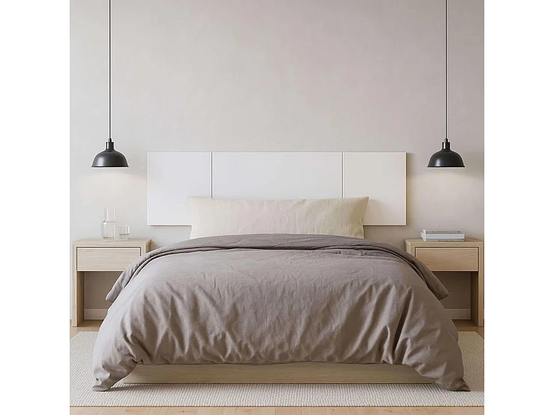 Cabecero Reims diseño mural blanco mate 52,6x208,6x1,6 cm