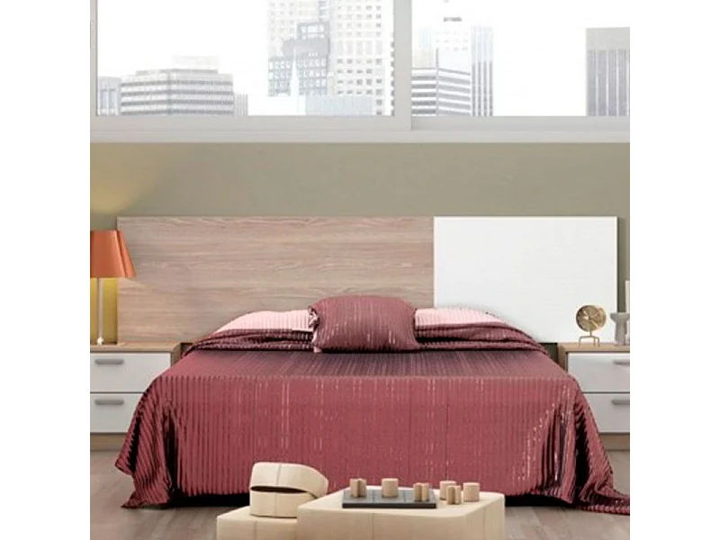 Cabecero cama matrimonio NEW COUPLE color sahara y blanco 209x53 cm