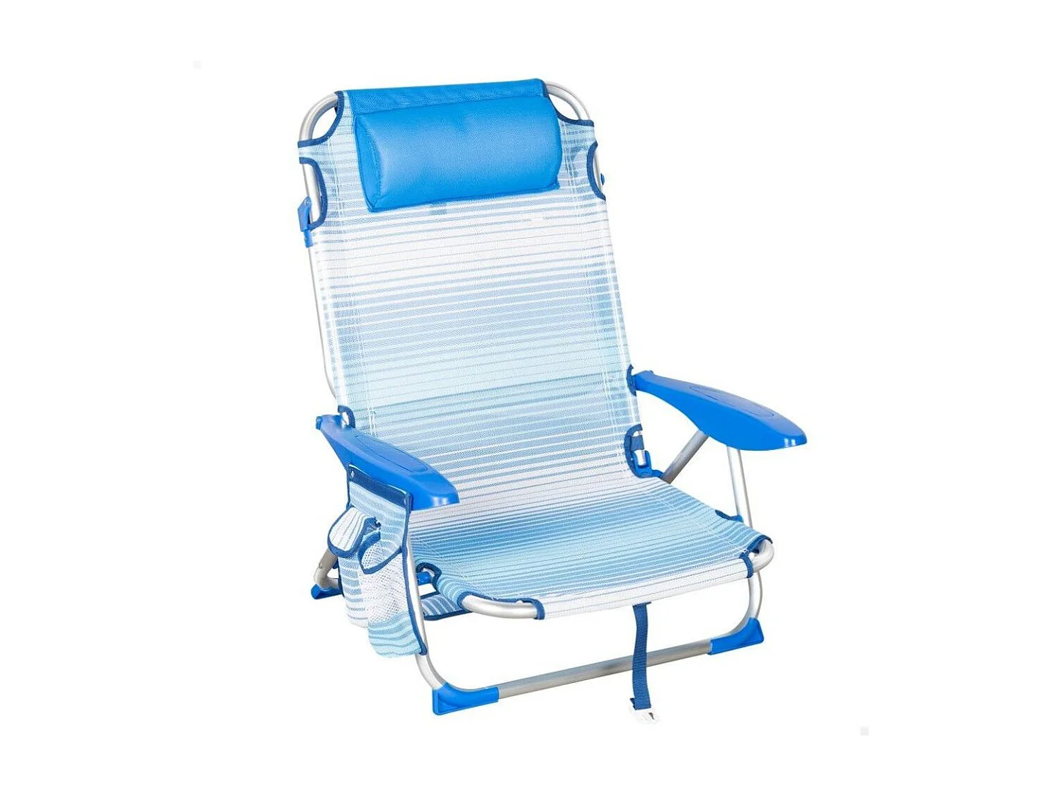 Silla de playa Mallorca Aktive cojín + bolsillos + asa azul claro