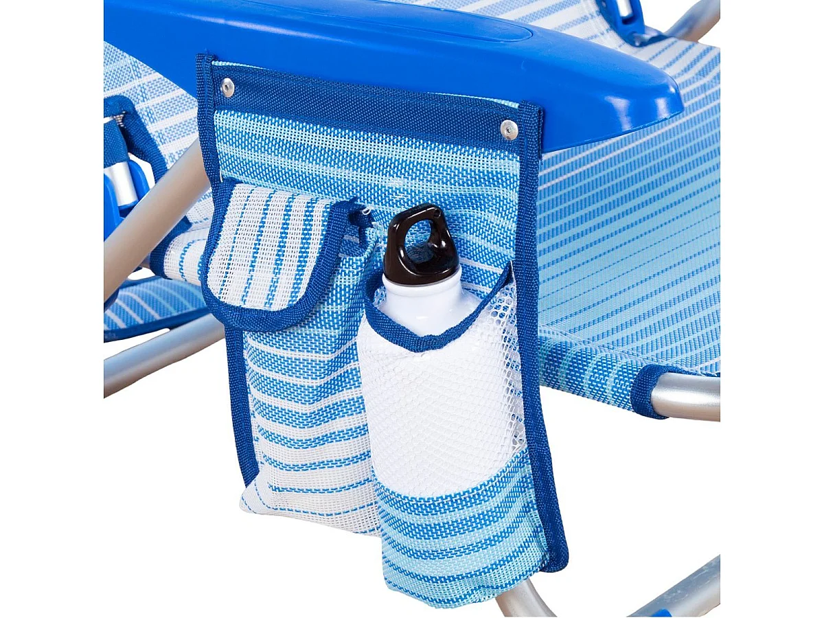 Silla de playa Mallorca Aktive cojín + bolsillos + asa azul claro