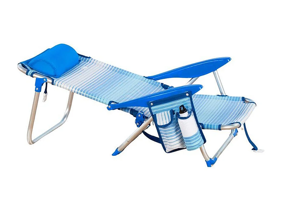 Silla de playa Mallorca Aktive cojín + bolsillos + asa azul claro