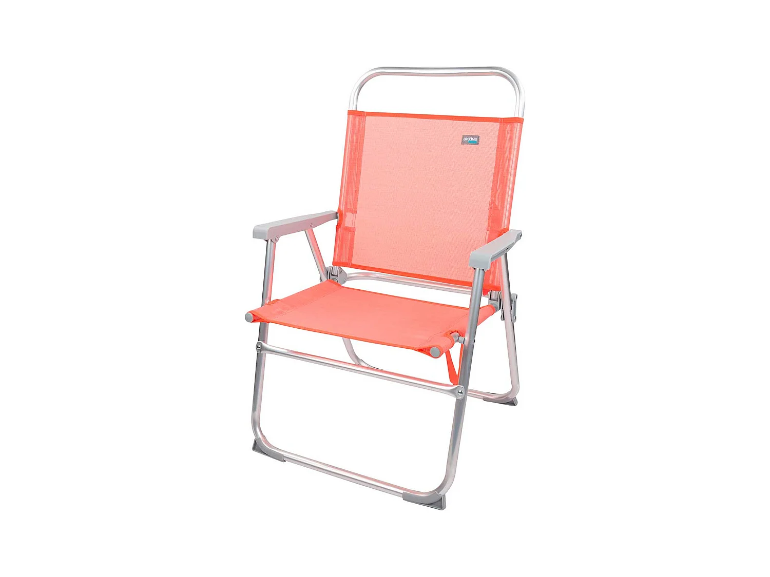 Silla plegable fija Aktive con asa salmón 88x56x50 cm