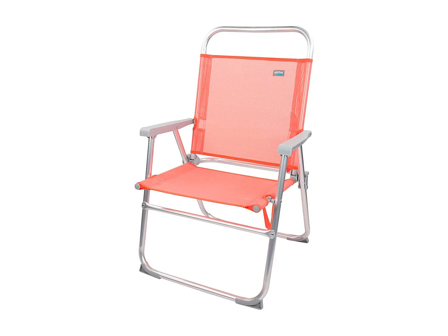 Silla plegable fija Aktive con asa salmón 88x56x50 cm