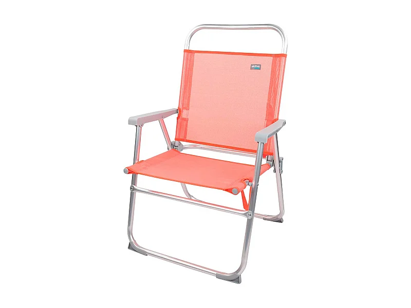 Silla plegable fija Aktive con asa salmón 88x56x50 cm