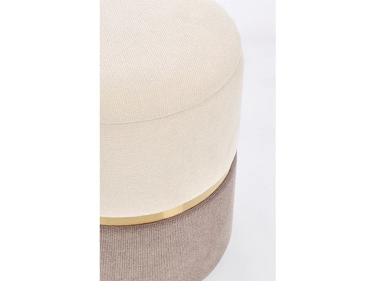 Lot de 2 poufs de rangement en tissu crème et rose - RADINKA