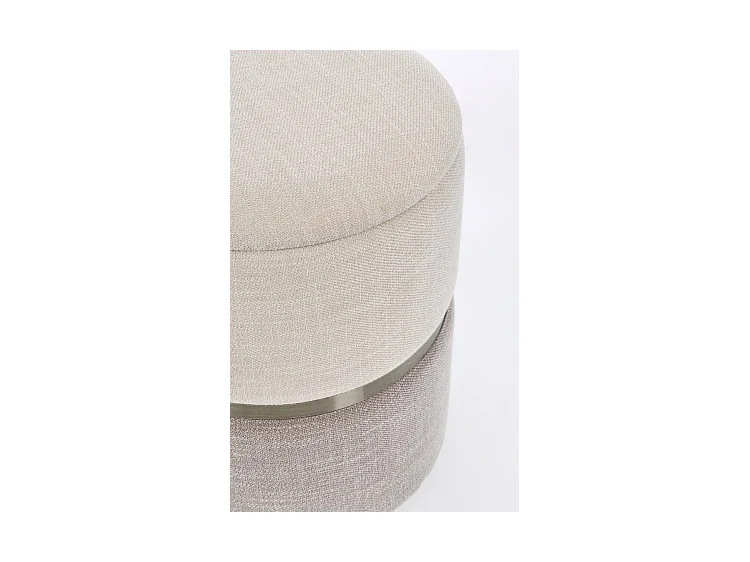 Lot de 2 poufs de rangement en tissu beige et gris - RADINKA