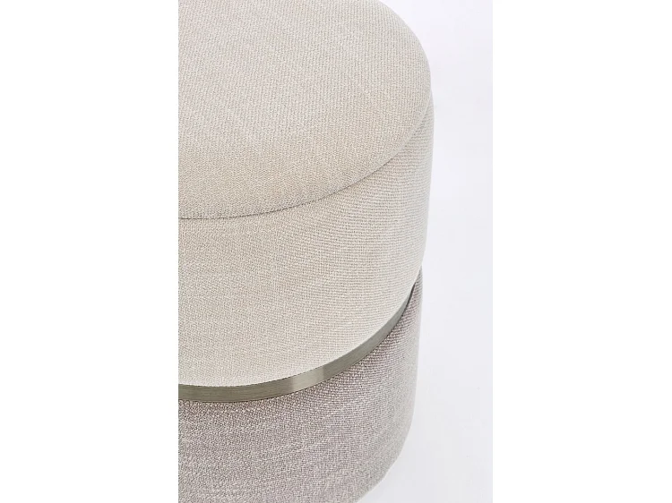 Lot de 2 poufs de rangement en tissu beige et gris - RADINKA