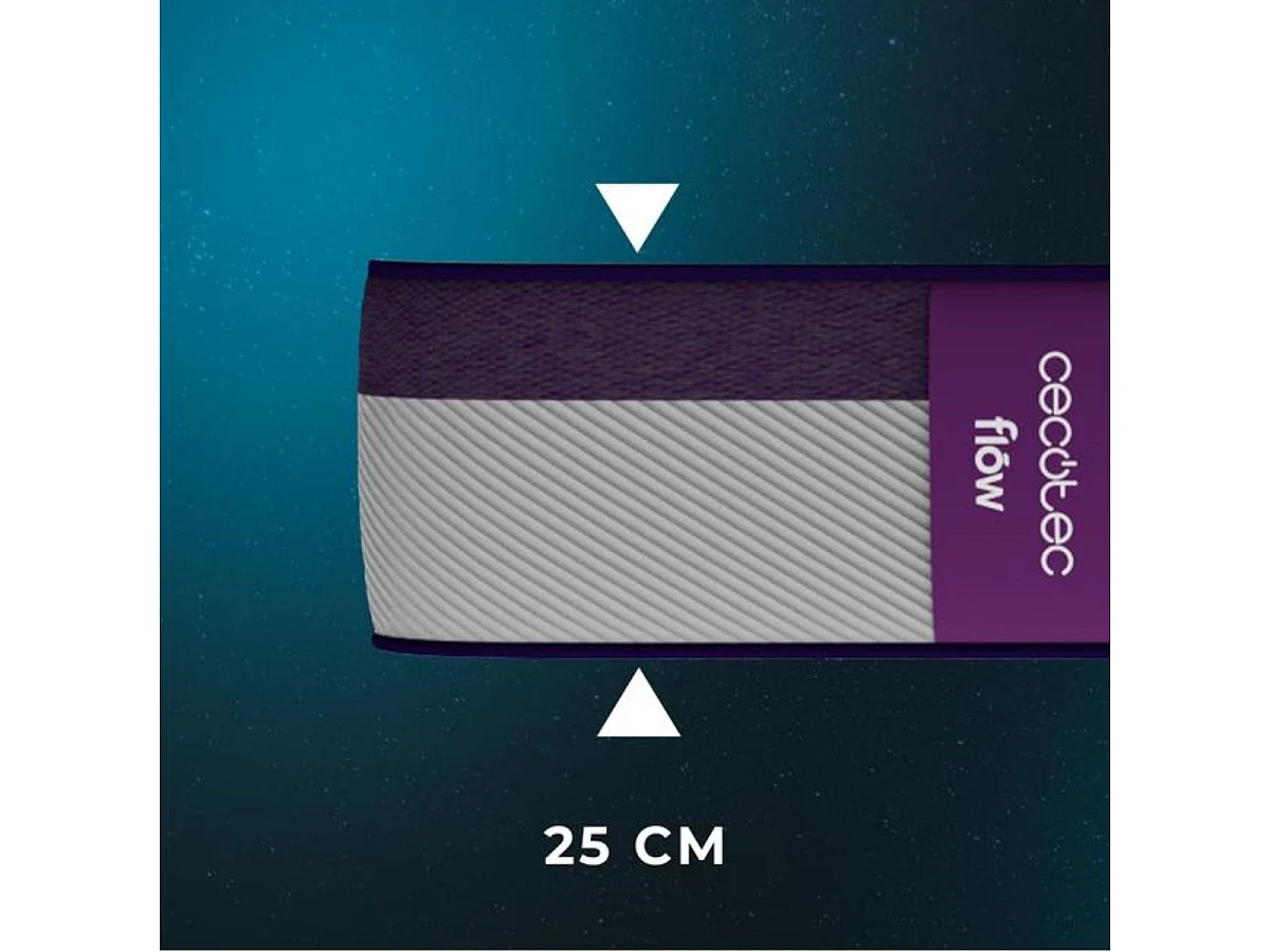 Colchón multicapa Cecotec Flow PureVital 3900 visco + ViscoSense blanco 90x190 cm