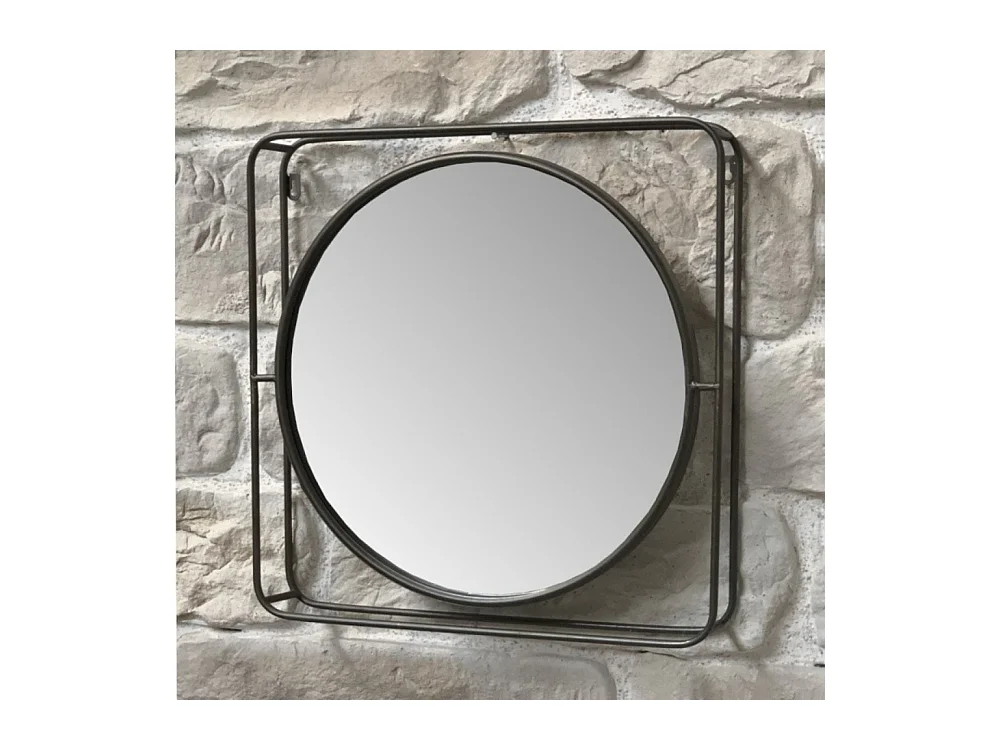 Miroir en métal cuivré 51 x 51 x 8 cm