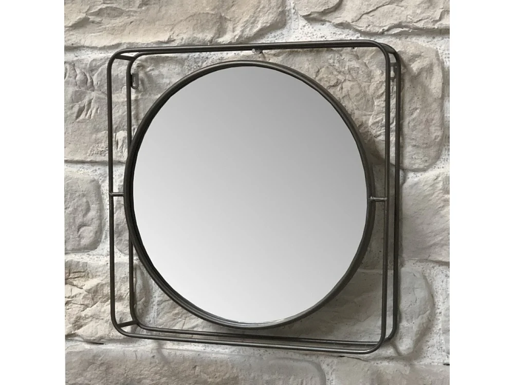 Miroir en métal cuivré 51 x 51 x 8 cm