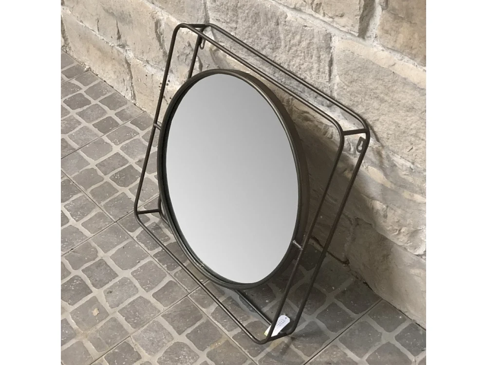 Miroir en métal cuivré 51 x 51 x 8 cm