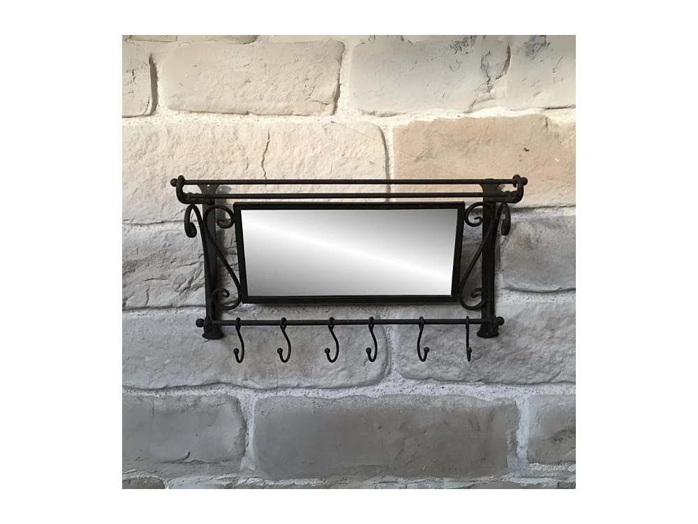 Miroir mural en métal marron 59 x 30 x 21 cm