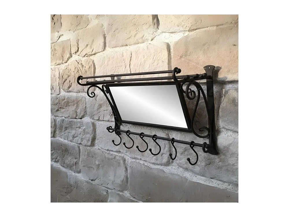 Miroir mural en métal marron 59 x 30 x 21 cm