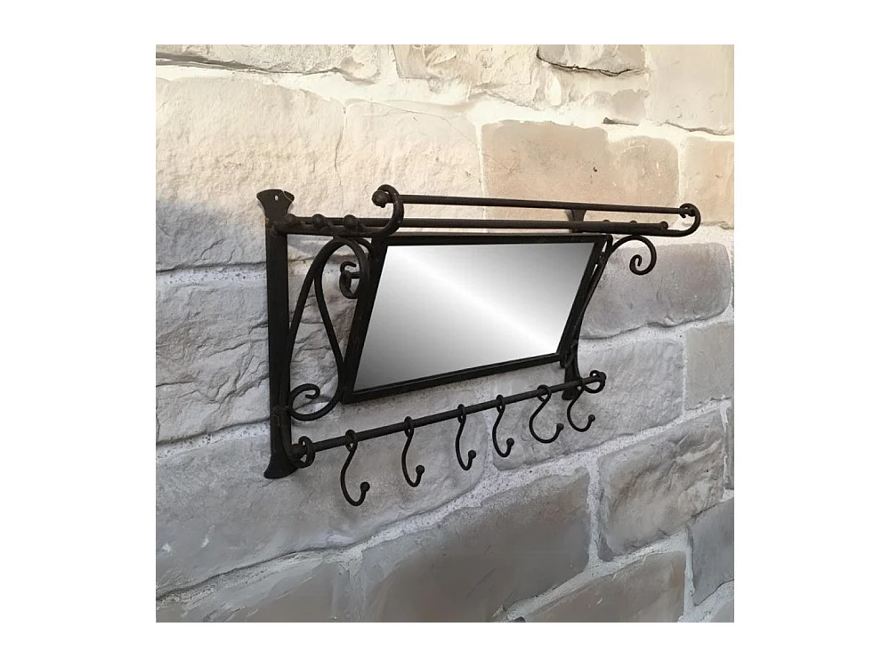 Miroir mural en métal marron 59 x 30 x 21 cm