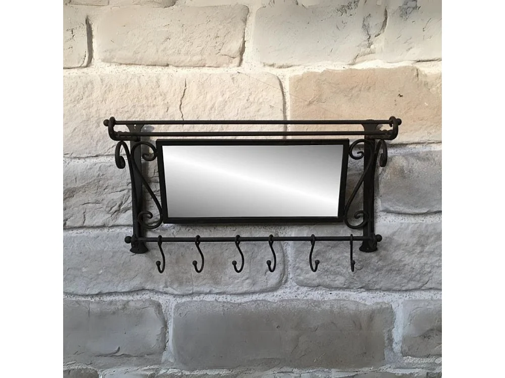 Miroir mural en métal marron 59 x 30 x 21 cm