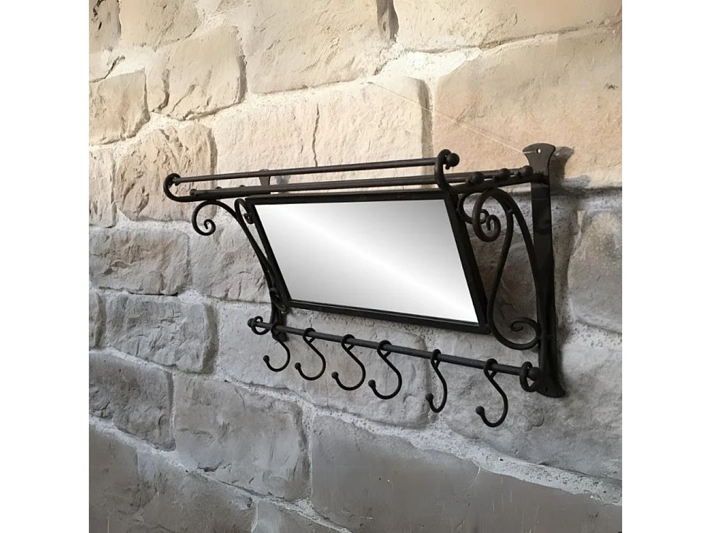 Miroir mural en métal marron 59 x 30 x 21 cm