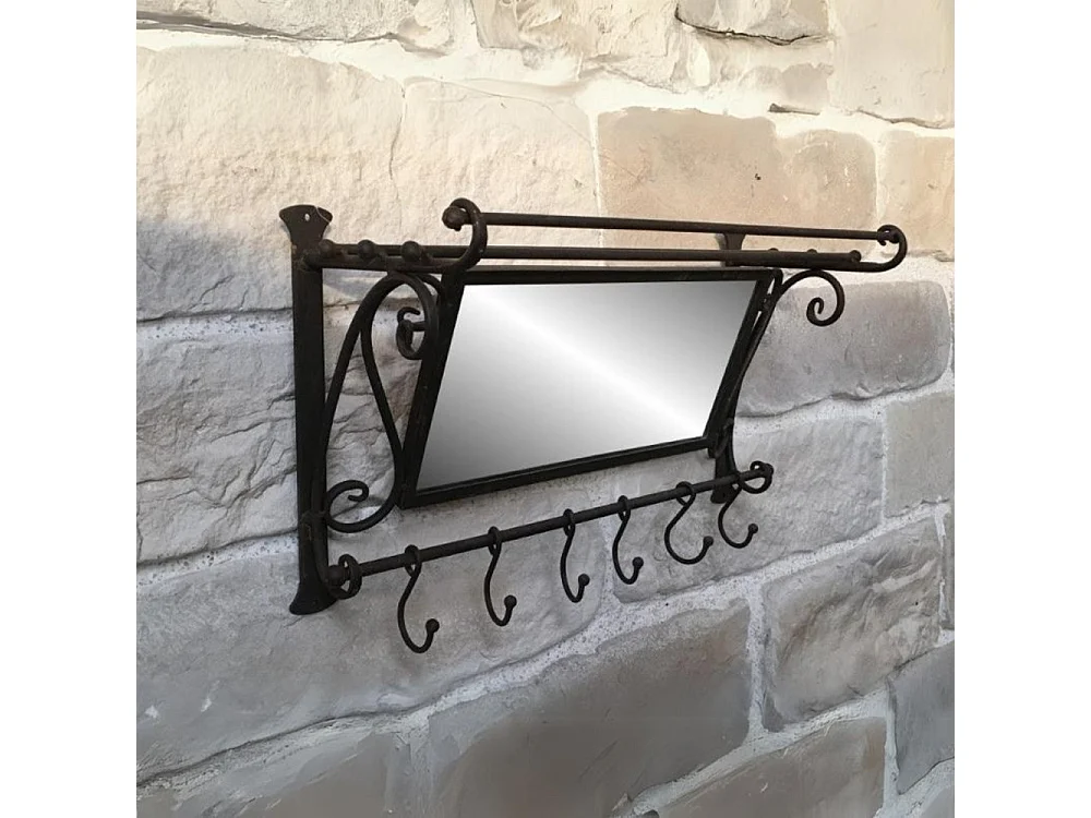 Miroir mural en métal marron 59 x 30 x 21 cm