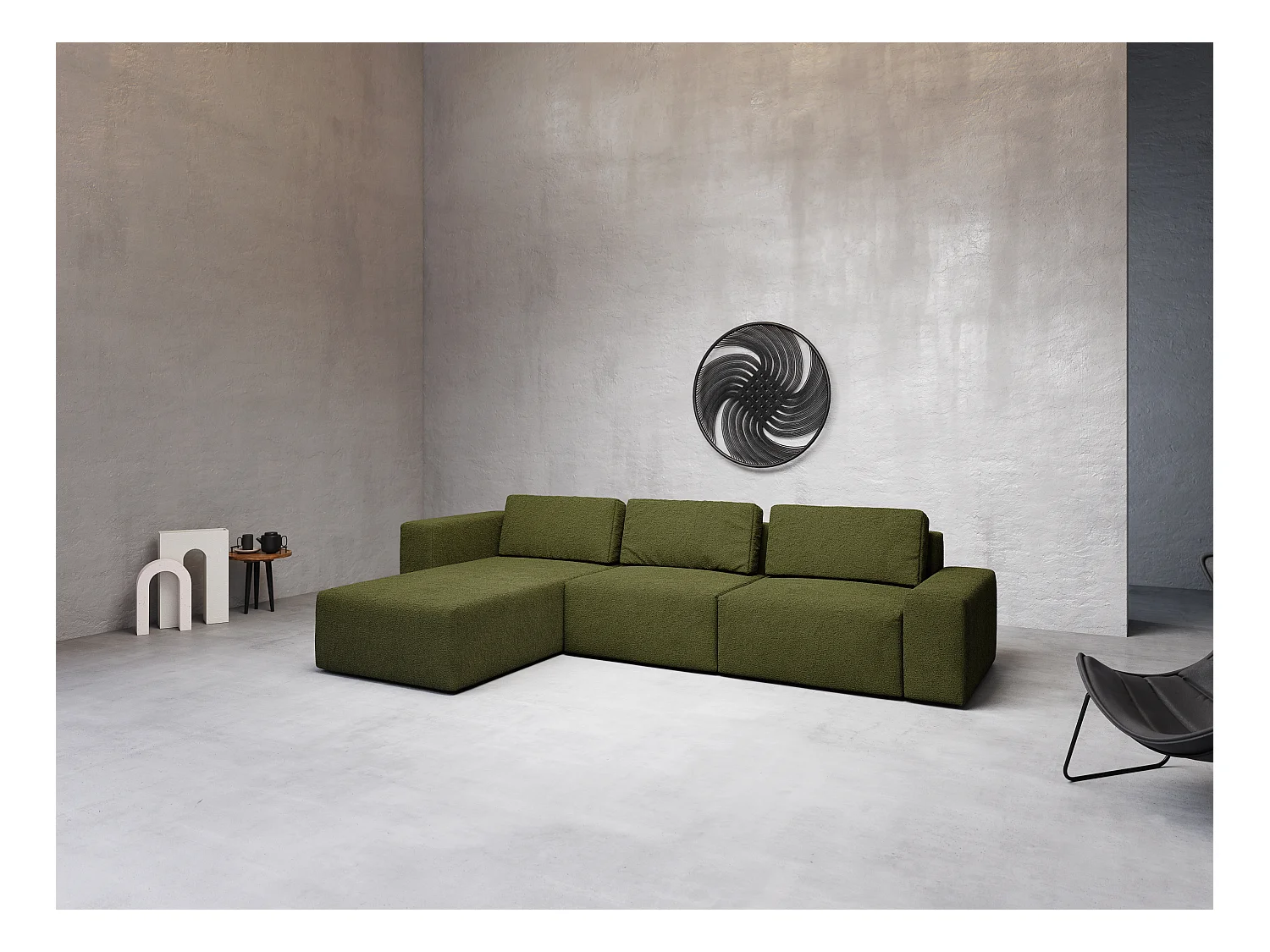 AX LIVING Couch XXL L Form Arkleton Ecksofa Grün 360cm Stil Komfort L