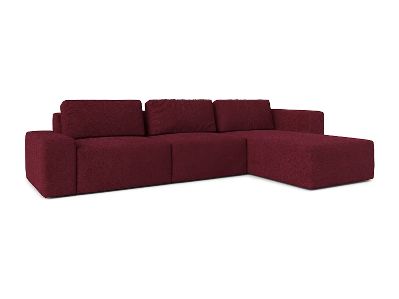 AX LIVING canapé XXL en L Arkleton grand bordeaux 360 cm D