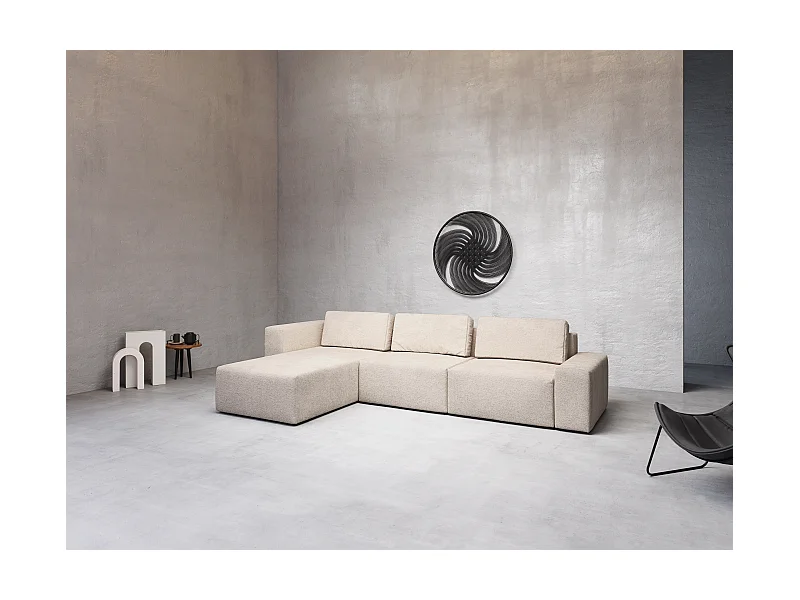 AX LIVING canapé XXL en L Arkleton 360 cm en beige – confort et élégance G