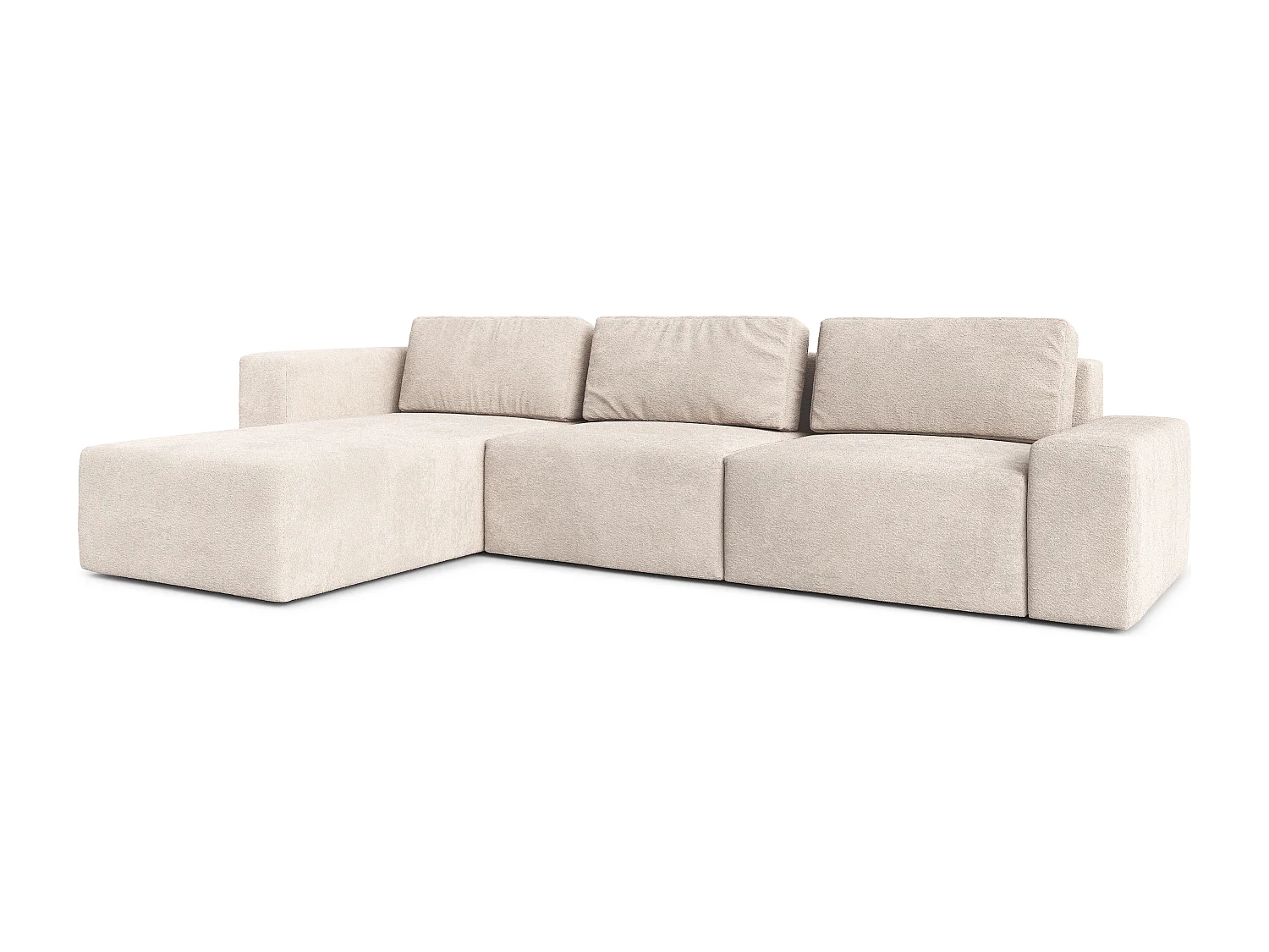AX LIVING canapé XXL en L Arkleton 360 cm en beige – confort et élégance G