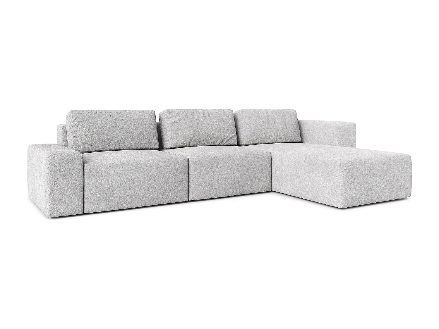 AX LIVING canapé XXL en L Arkleton grand gris clair 360 cm – style D