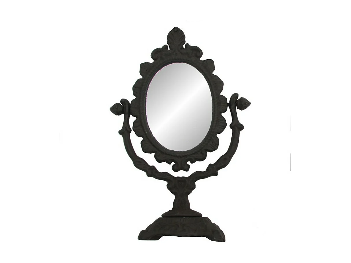Miroir à poser en fonte marron 30 x 19 x 7 cm