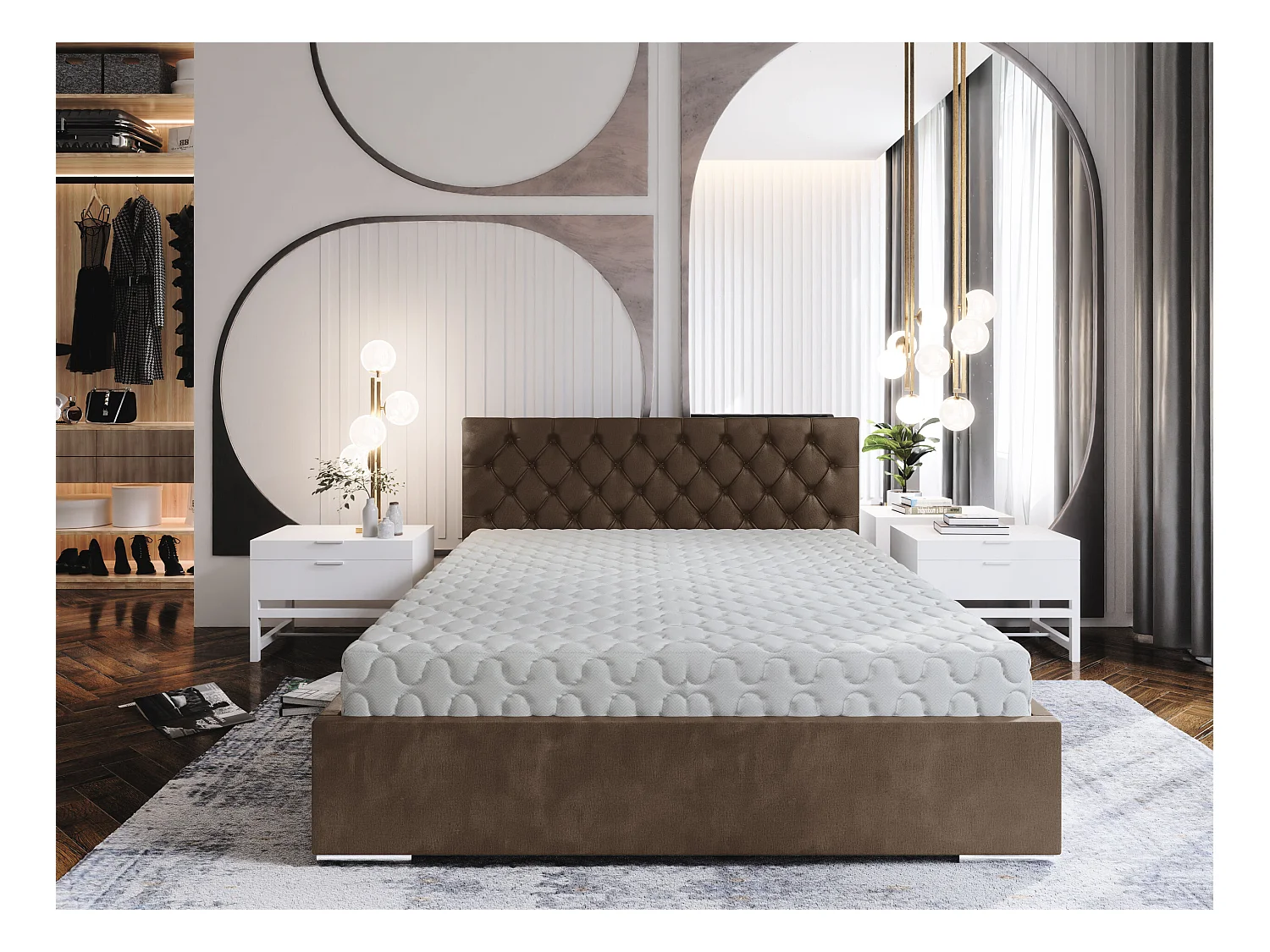 Łóżko tapicerowane DANILO Stelaż Metalowy/Materac Pocket 180x200 monolith 15