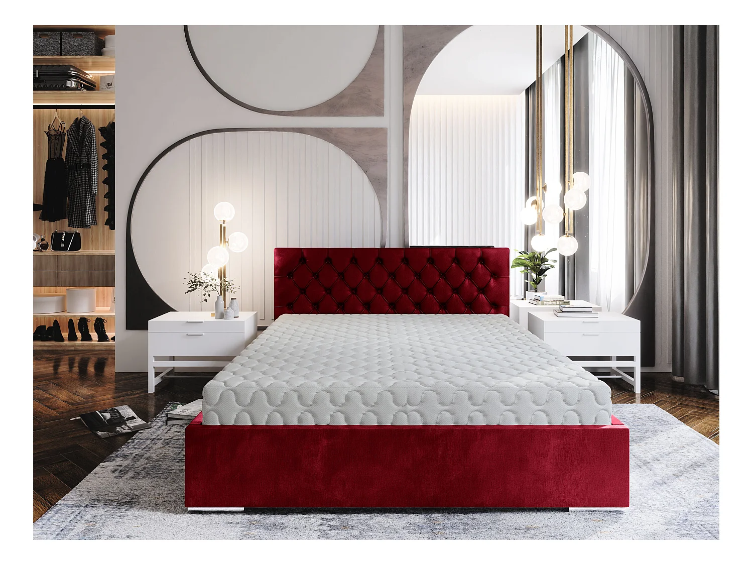 Łóżko tapicerowane DANILO Stelaż Metalowy/Materac Pocket 180x200 monolith 59