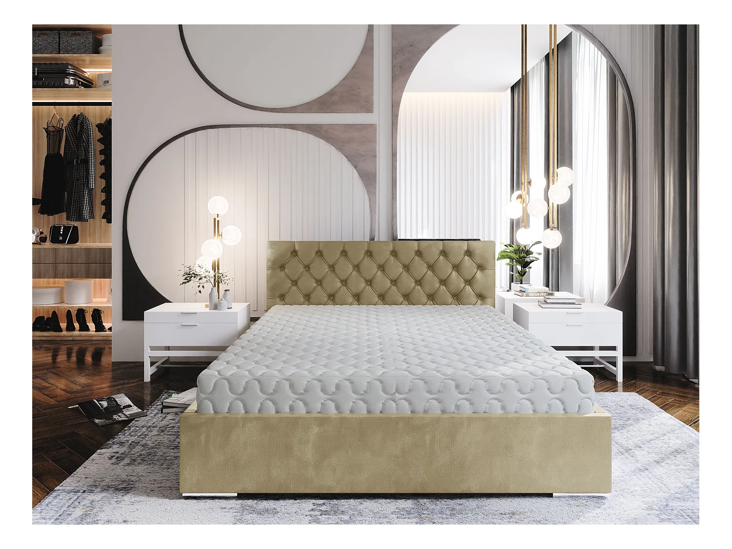 Łóżko tapicerowane DANILO Stelaż Metalowy/Materac Pocket 120x200 monolith 02