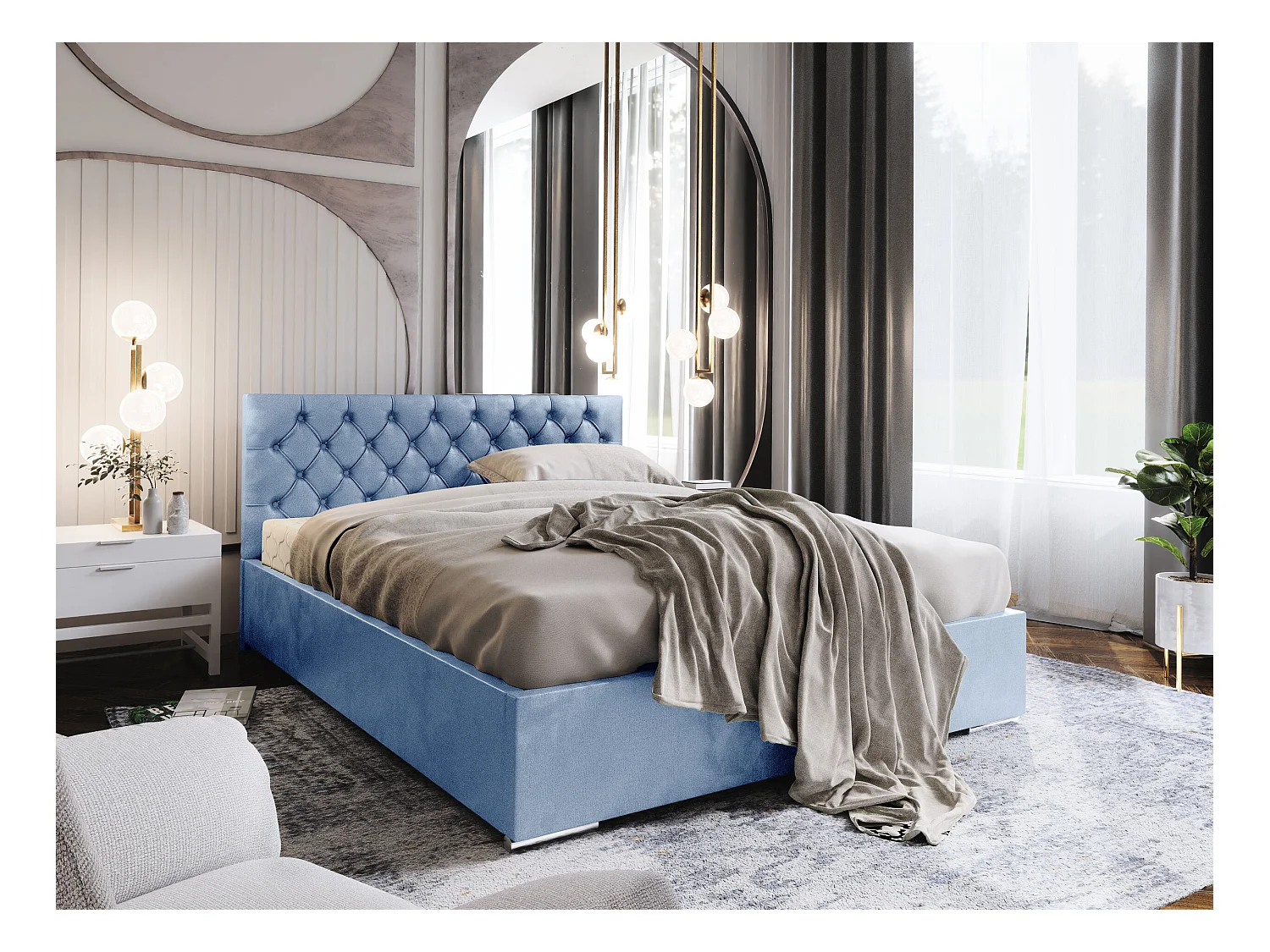 Łóżko tapicerowane DANILO Stelaż Metalowy/Materac Pocket 120x200 monolith 70