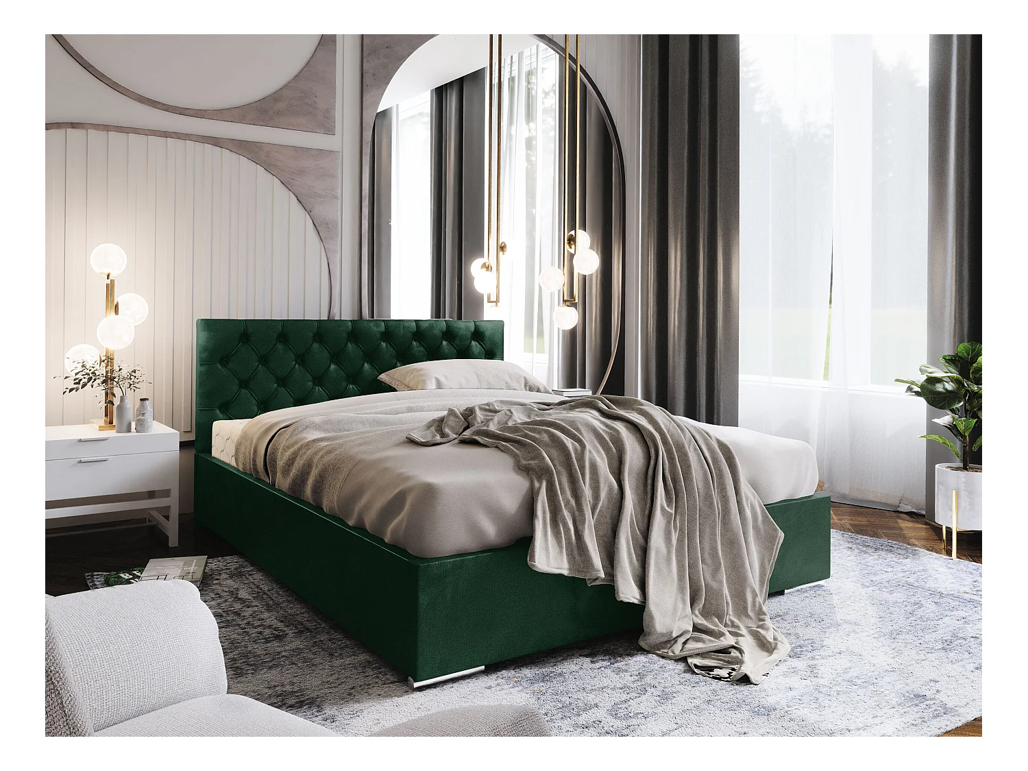 Łóżko tapicerowane DANILO Stelaż Metalowy/Materac Pocket 180x200 monolith 37