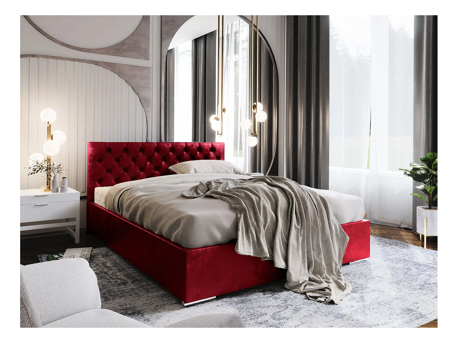 Łóżko tapicerowane DANILO Stelaż Metalowy/Materac Pocket 120x200 monolith 59