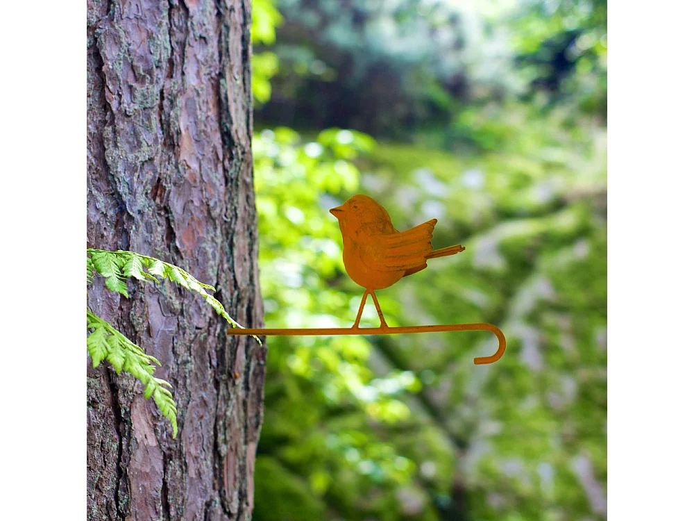 ~ Pic Oiseau en métal marron 21 x 5 x 10 cm