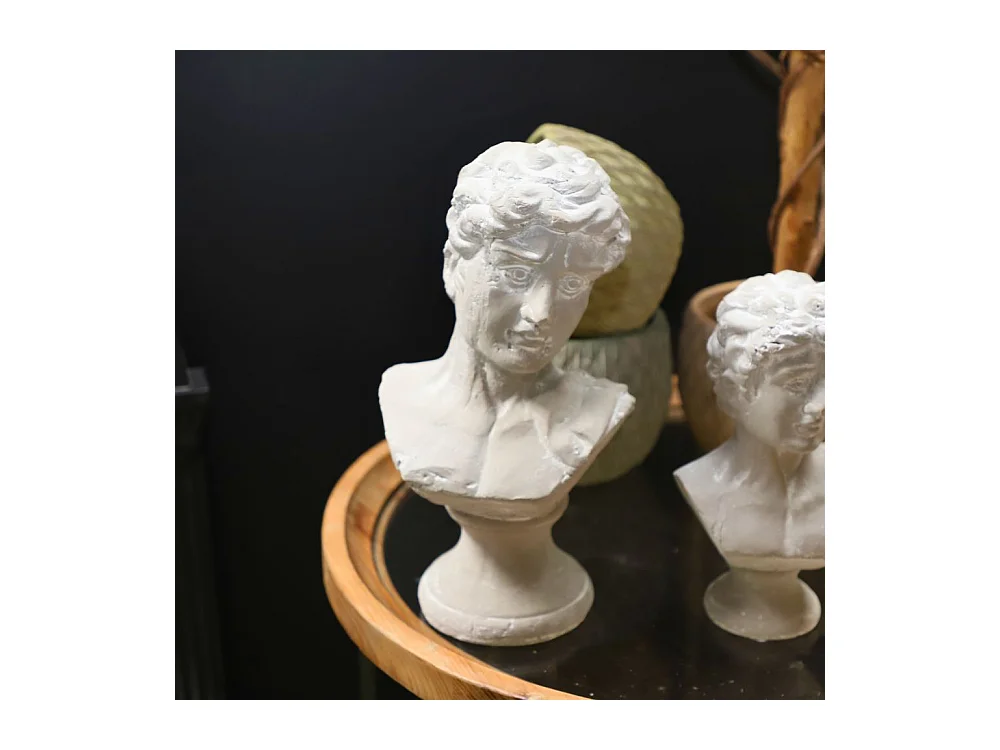 Buste homme en béton gris 19.5 x 15 x 35 cm