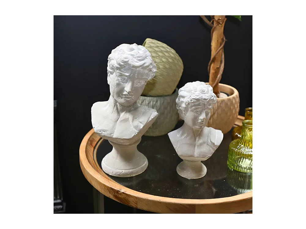 Buste homme en béton gris 19.5 x 15 x 35 cm