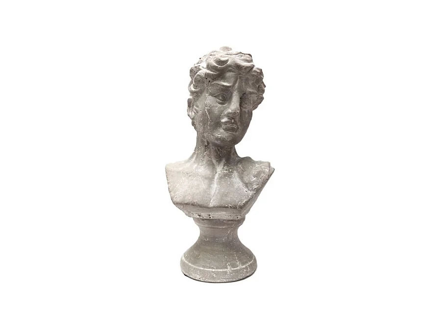 Buste homme en béton gris 19.5 x 15 x 35 cm