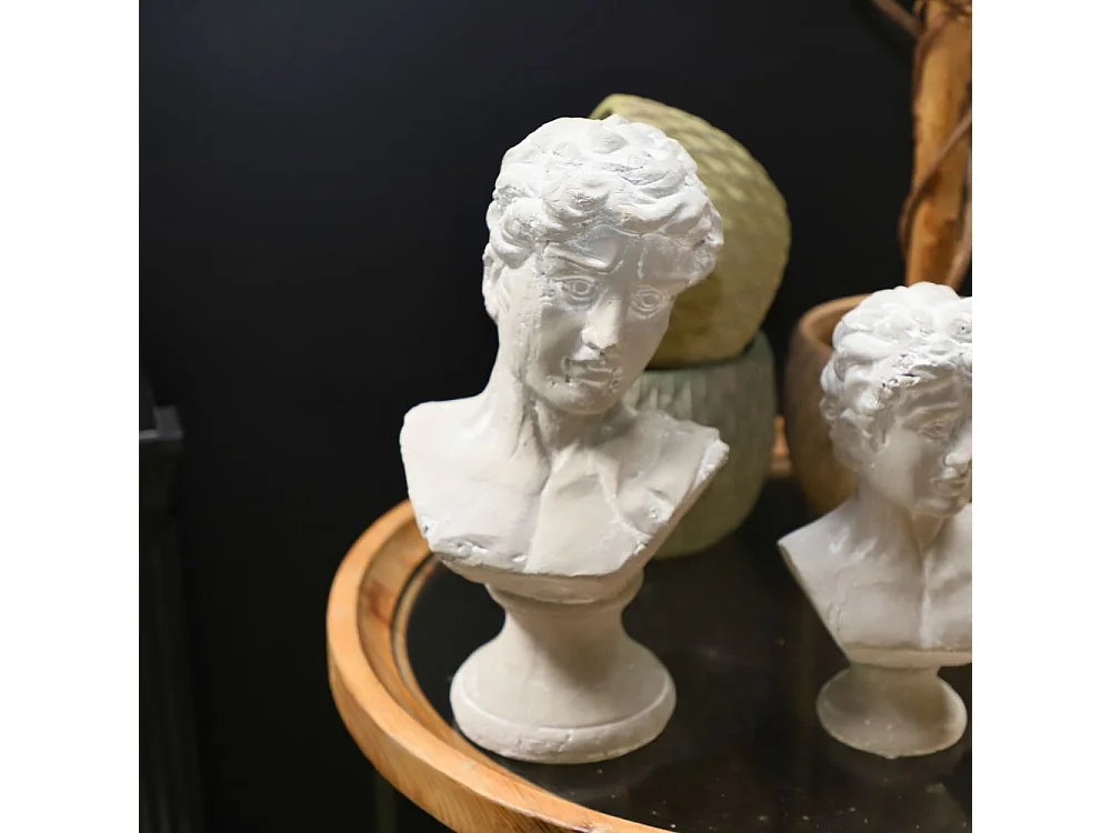 Buste homme en béton gris 19.5 x 15 x 35 cm