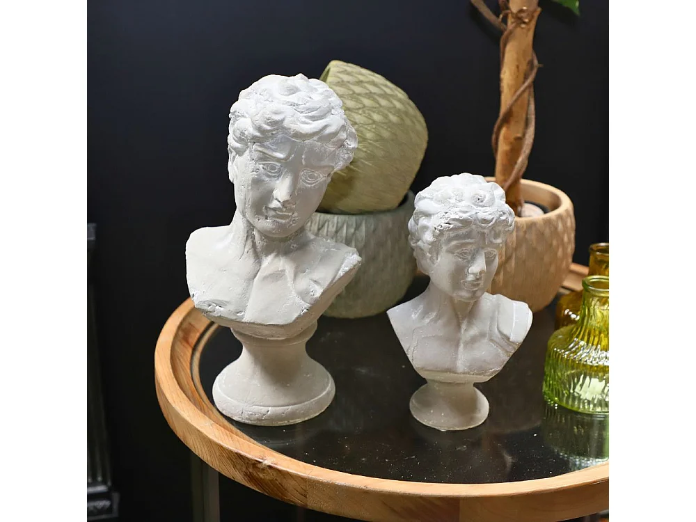 Buste homme en béton gris 19.5 x 15 x 35 cm