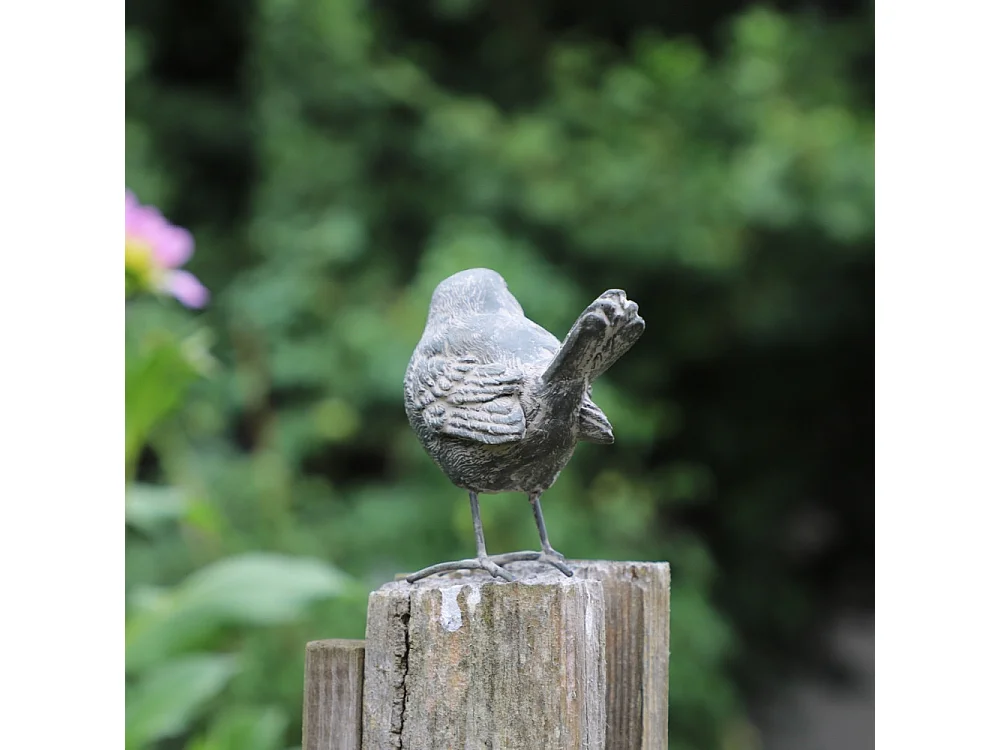 Set de 2 oiseaux en résine gris 8.5 x 8.5 x 5.5 cm