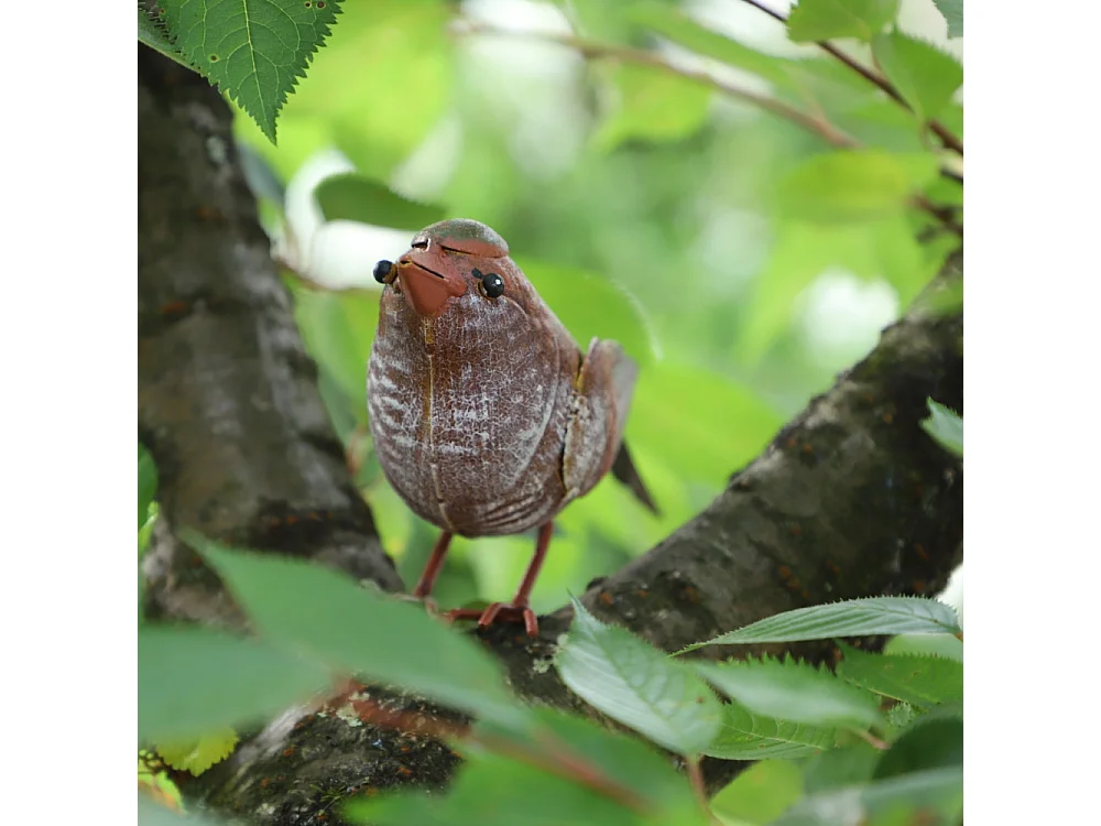 Oiseau métal rouge et orange 18 x 4.5 x 10 cm