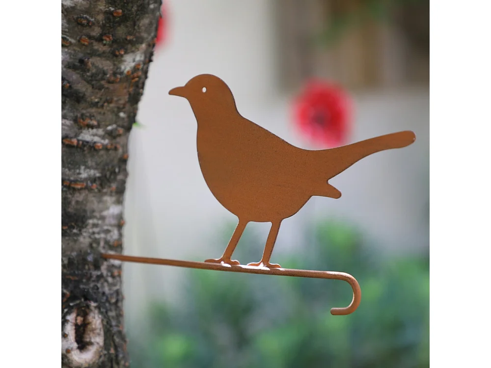 ~ Pic Oiseau en métal marron 27 x 15cm