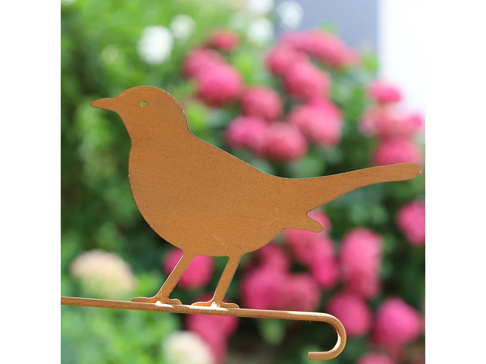 ~ Pic Oiseau en métal marron 27 x 15cm